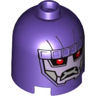 Brick Round 2 x 2 x 1 2/3 Dome Top, Hollow Stud with Sentinel Face Print / Dark Purple