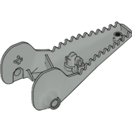Lego Animal Body Part, Dinosaur, Head Toothed, Jaw Bottom / Light Gray