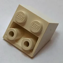 Brick Sloped Inverted 45° 2 x 2 [Ovoid Bottom Pin, Small Stud Holes] / White