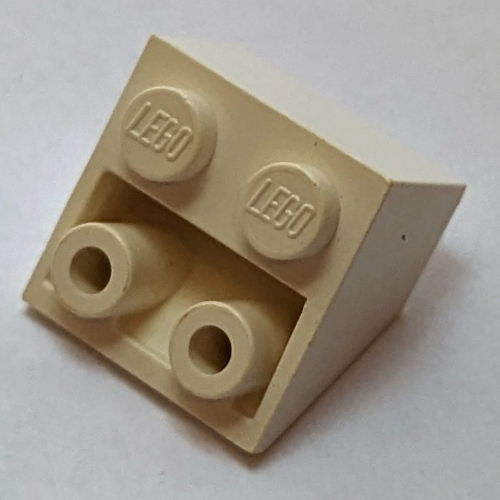 Lego Brick Sloped Inverted 45° 2 x 2 [Ovoid Bottom Pin, Small Stud Holes] / White
