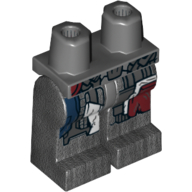 Lego Hips and Pearl Titanium Legs with Dark Red, Dark Blue and Silver Armor Print (Ultron MK1) / Pearl Titanium