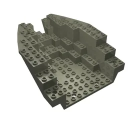Boat Hull Section, Small Stern 14 x 12 x 5 1/3, Top / Dark Gray