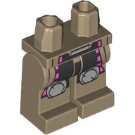 Lego Hips and Dark Tan Legs with Coat Tails, Black/Magenta Cloth, Silver Knees print