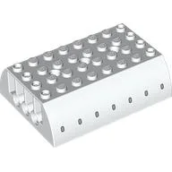 Brick Curved 8 x 6 x 2 Double with 7 Light Bluish grey Airplane Windows Print / White