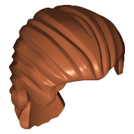 Lego Hair Swept Back with Short Ponytail / Dark Orange