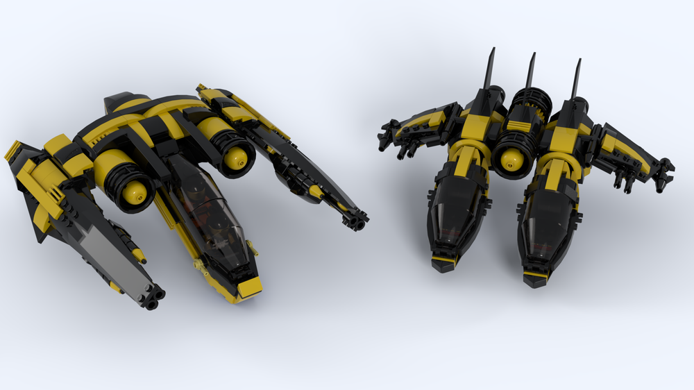 Lego Modular Space Fighters (Blacktron Style)