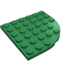 Plate Round Corner 6 x 6 / Green