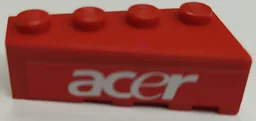 Wedge 4 x 2 Left with White 'acer' Pattern (Sticker) - Set 8142-1