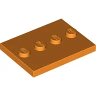 Plate Special 3 x 4 with 1 x 4 Center Studs [Plain] / Orange