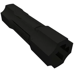 Technic Driving Ring Connector Smooth [2 rounded and 2 flat side walls] / Black