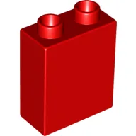 Duplo Brick 1 x 2 x 2 with 'LEGO NINJAGO LEGOLAND Discovery Centre' Print / Red