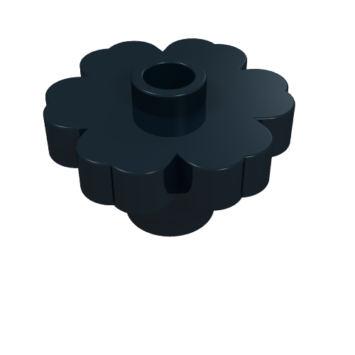 Lego Plant, Flower 2 x 2 - Round [Open Stud] / Black