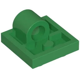 Plate Special 2 x 2 with 1 Pin Hole [Split Underside Ribs] / Green