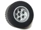 Wheel 36.8mm D. x 26mm VR with Axle Hole with Black Tire 49.6 x 28 VR (6595 / 6594) / Pearl Light Gray