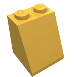 Brick Sloped 65° 2 x 2 x 2 with Bottom Tube / Bright Light Orange
