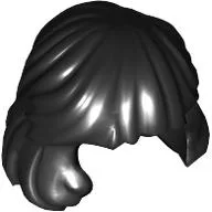 Hair Mid-Length Combed Behind Ear / Black