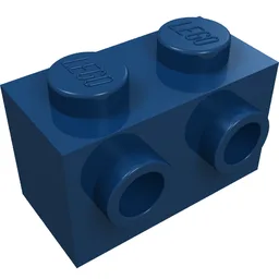 Brick Special 1 x 2 with 2 Studs on 1 Side / Dark Blue