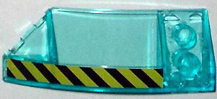 Lego Wedge 8 x 3 x 2 Open Right with Black and Yellow Danger Stripes Pattern (Sticker) - Set 7775