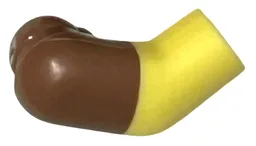 Arm, Right with Molded Medium Brown Short Sleeve  Pattern / Bright Light Yellow