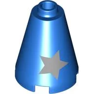 Cone 2 x 2 x 2, Open Stud with Silver Stars Print
