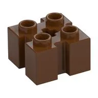 Brick Special 2 x 2 with Grooves and Axle Hole / Reddish Brown