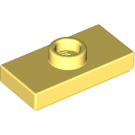 Lego Plate Special 1 x 2 with 1 Stud with Groove and Inside Stud Holder (Jumper) / Bright Light Yellow