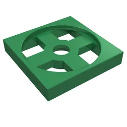 Turntable 2 x 2 Plate, Base / Green
