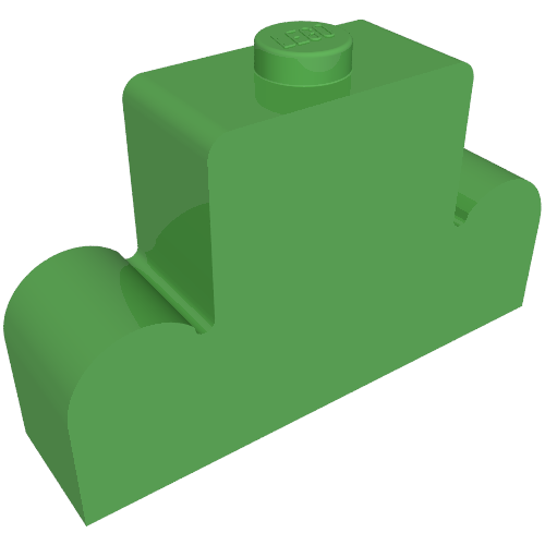 Lego Brick Curved 1 x 4 x 2 Centre Stud Top / Bright Green