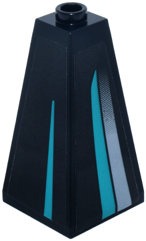 Lego Slope 75 2 x 2 x 3 Double Convex with Dark Turquoise and Light Bluish Gray Gradient Lines Pattern Model Right Side (Stickers) - Set 77244