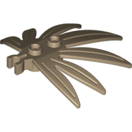 Lego Plant, Leaves 6 x 5 Swordleaf with Clip [Thick U Clip] / Dark Tan
