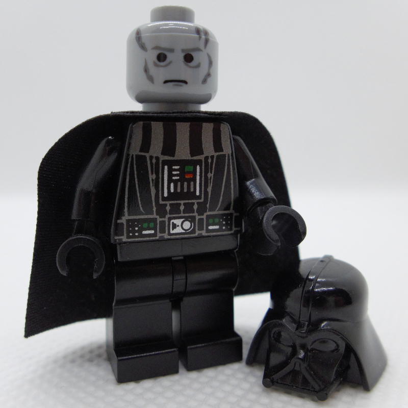 Lego Darth Vader, Light Bluish Gray Skin, Scarred Right Cheek, Eyebrows