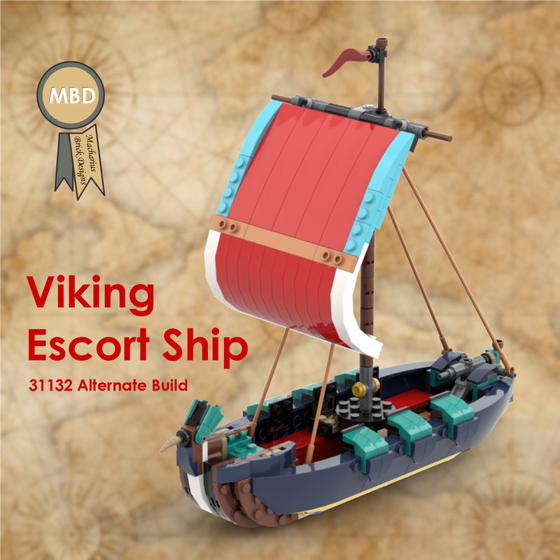 Lego Viking Escort Ship , 31132 Alternate Build and Addon to official B-Model Viking House