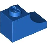 Brick Curved 2 x 1 with Inverted Cutout / Blue
