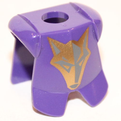 Lego Minifig Neckwear Armor Breastplate with Leg Protection, Danju Gold Wolf Print / Dark Purple