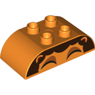 Lego Duplo Brick 2 x 4 Curved Top with Lion Mane and Eyebrows print