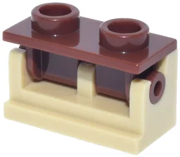 Hinge Brick 1 x 2 with Reddish Brown Top Plate (3937 / 3938)