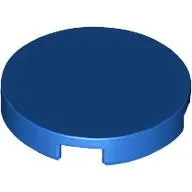 Tile Round 2 x 2 with Bottom Cross / Blue