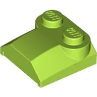 Brick Curved 2 x 2 x 2/3 Two Studs and Lip End / Lime