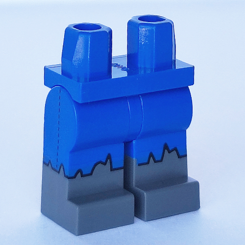 Lego Hips with Blue Legs and Dark Bluish Gray Boots Pattern with Blue Torn Jeans print / Blue