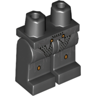 Lego Hips and Black Legs with Orange Circuitry / Black