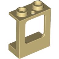 Lego Window 1 x 2 x 2 Plane, Hollow Studs, Single Hole Top and Bottom for Glass / Tan