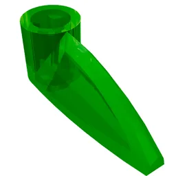 Technic Tooth 1 x 3 with Axle Hole [Rounded Underside] / Trans-Green