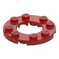 Plate Round 4 x 4 with 2 x 2 Round Opening / Trans-Red