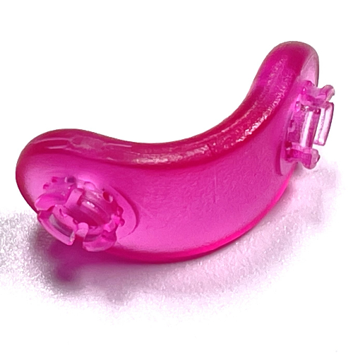Lego Clikits Connector, L-Bent with 2 Pins / Trans-Dark Pink