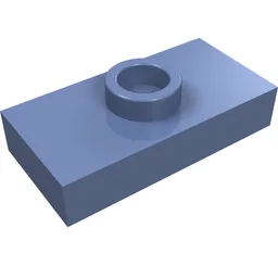 Plate Special 1 x 2 with 1 Stud without Groove (Jumper) / Sand Blue