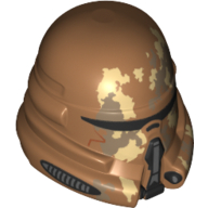 Lego Helmet Airborne Clone Trooper with Tan and Dark Tan Camouflage Print / Medium Nougat