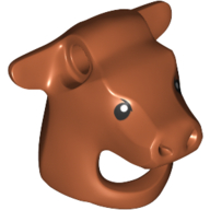 Lego Costume / Mask, Bull with Black Eyes print / Dark Orange