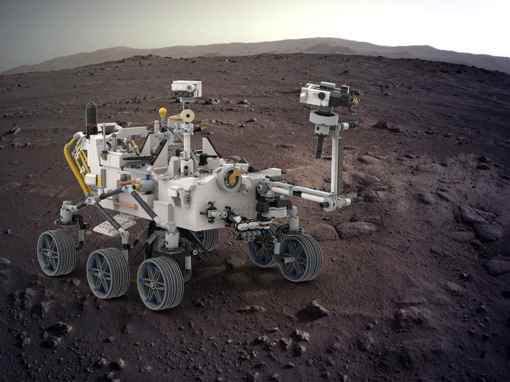 Lego NASA Mars Rover 2020 Perseverance, Scale 1:10 with Ingenuity copter