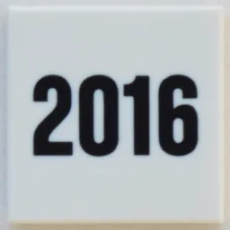 Tile 2 x 2 with Black '2016' Print / White
