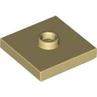 Plate Special 2 x 2 with Groove and Center Stud (Jumper) / Tan